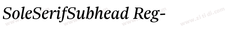 SoleSerifSubhead Reg字体转换